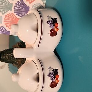 Vintage Double Condiment Set With Lids From Houston Harvest